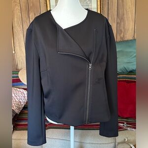 Apt. 9 Cropped Black Blazer with Asymmetrical Zipper,  XL